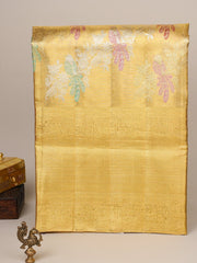 Kanchipuram Silk Yellow  100% Pure Silk  Manoranjitham Weaves - Handloom Store