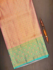 Kanchipuram Silk Baby Pink 100% Pure Silk 