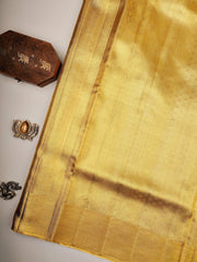 Kanchipuram Silk Yellow  100% Pure Silk  Manoranjitham Weaves - Handloom Store