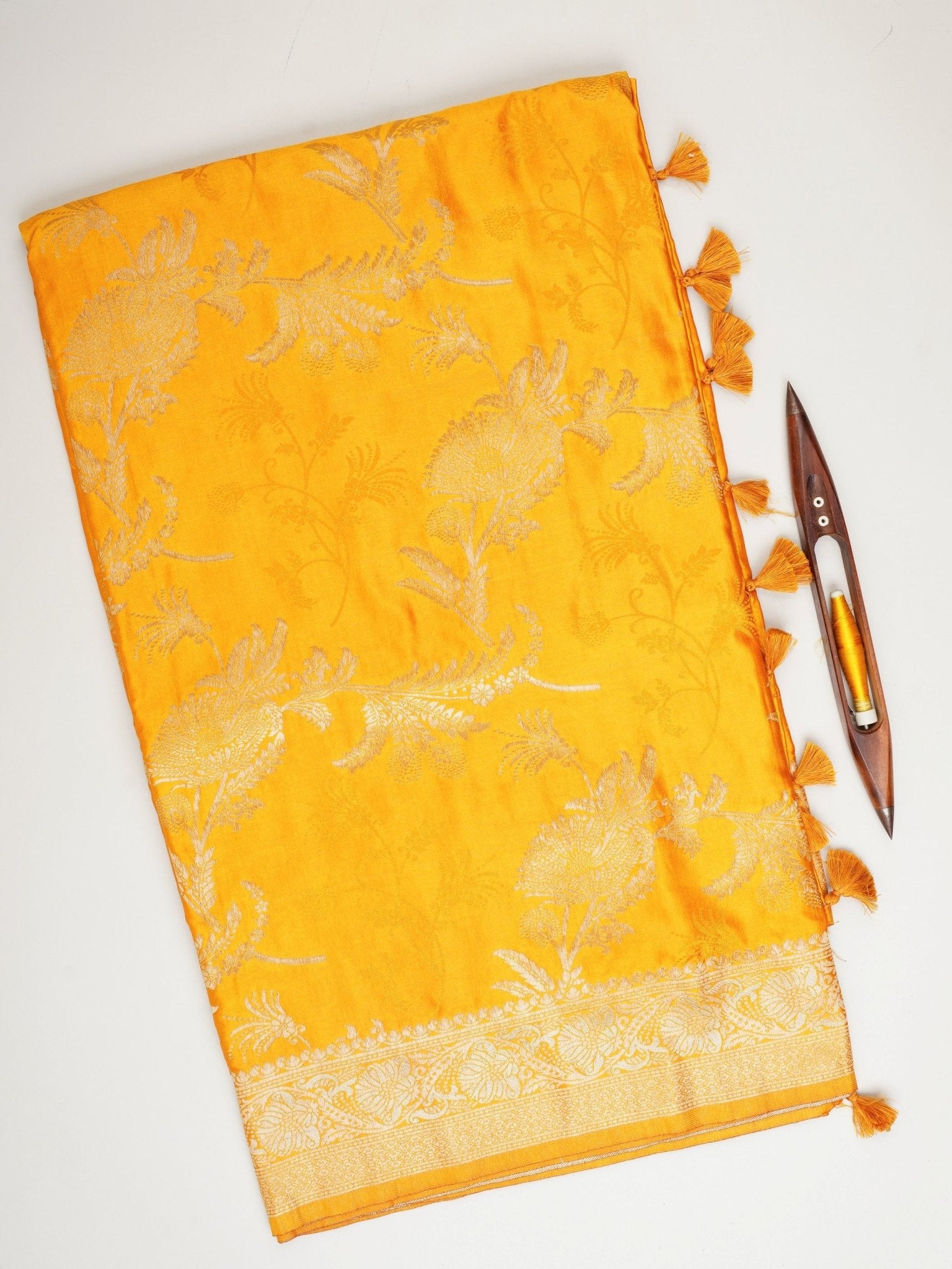 Mushru Mustard Semi Mushru Manoranjitham Weaves - Handloom Store