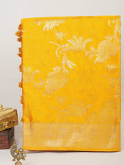 Mushru Mustard Semi Mushru Manoranjitham Weaves - Handloom Store