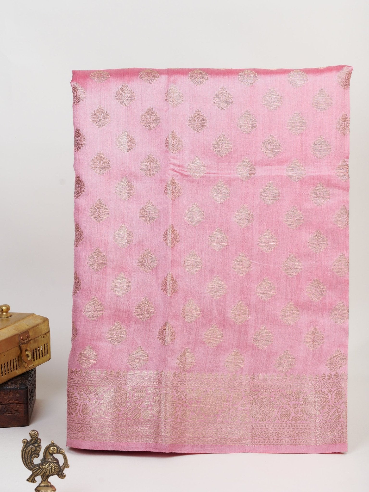 Chiniya Silk Pink 100% Pure Katan Soft Silk - Manoranjitham Weaves - Handloom Store