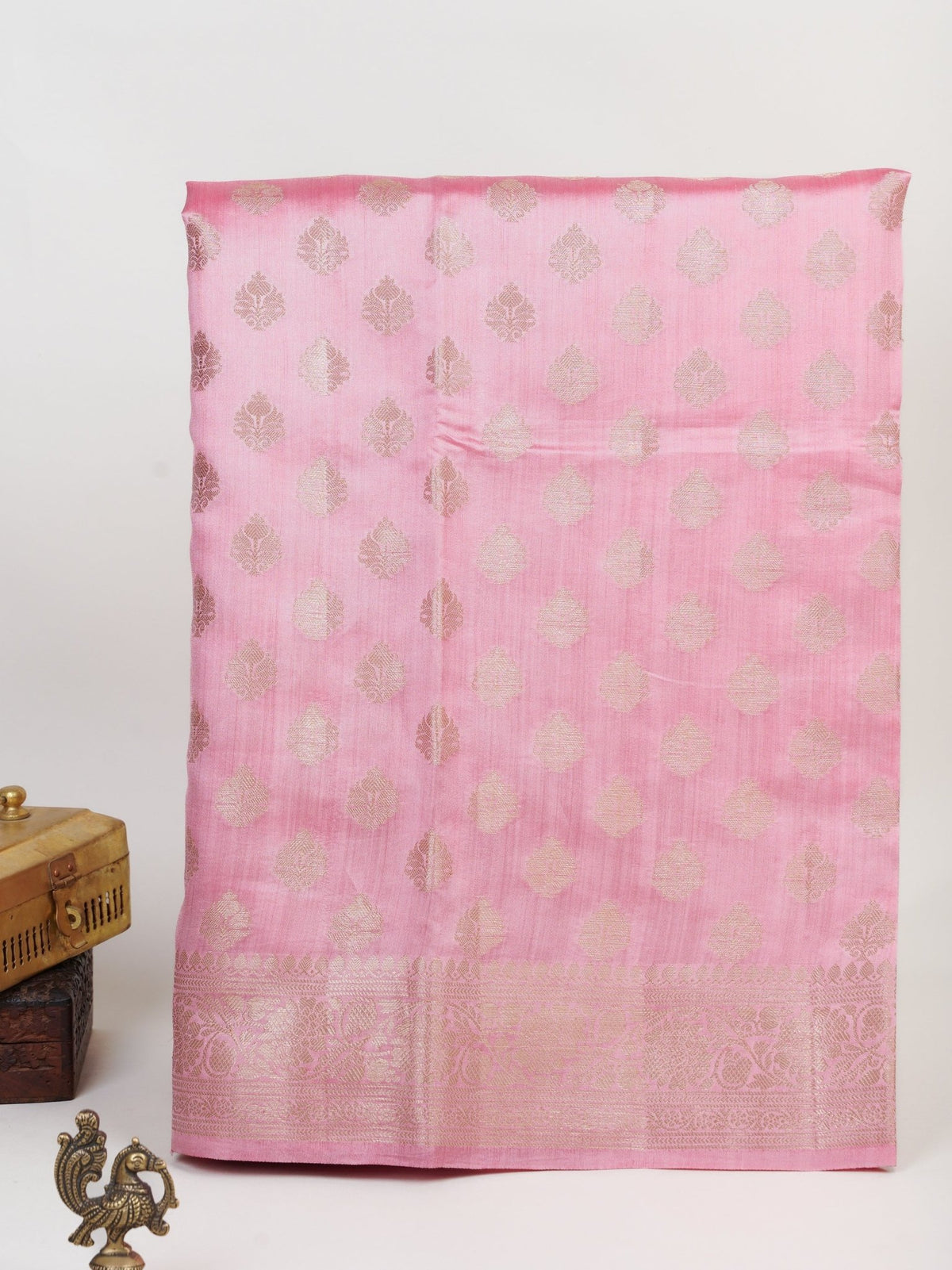 Chiniya Silk Pink 100% Pure Katan Soft Silk - Manoranjitham Weaves - Handloom Store