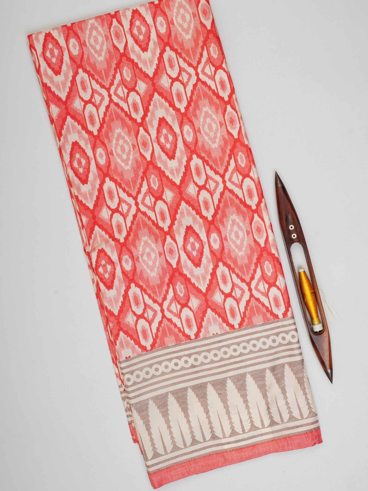 Satin Red Semi Mushru Manoranjitham Weaves - Handloom Store