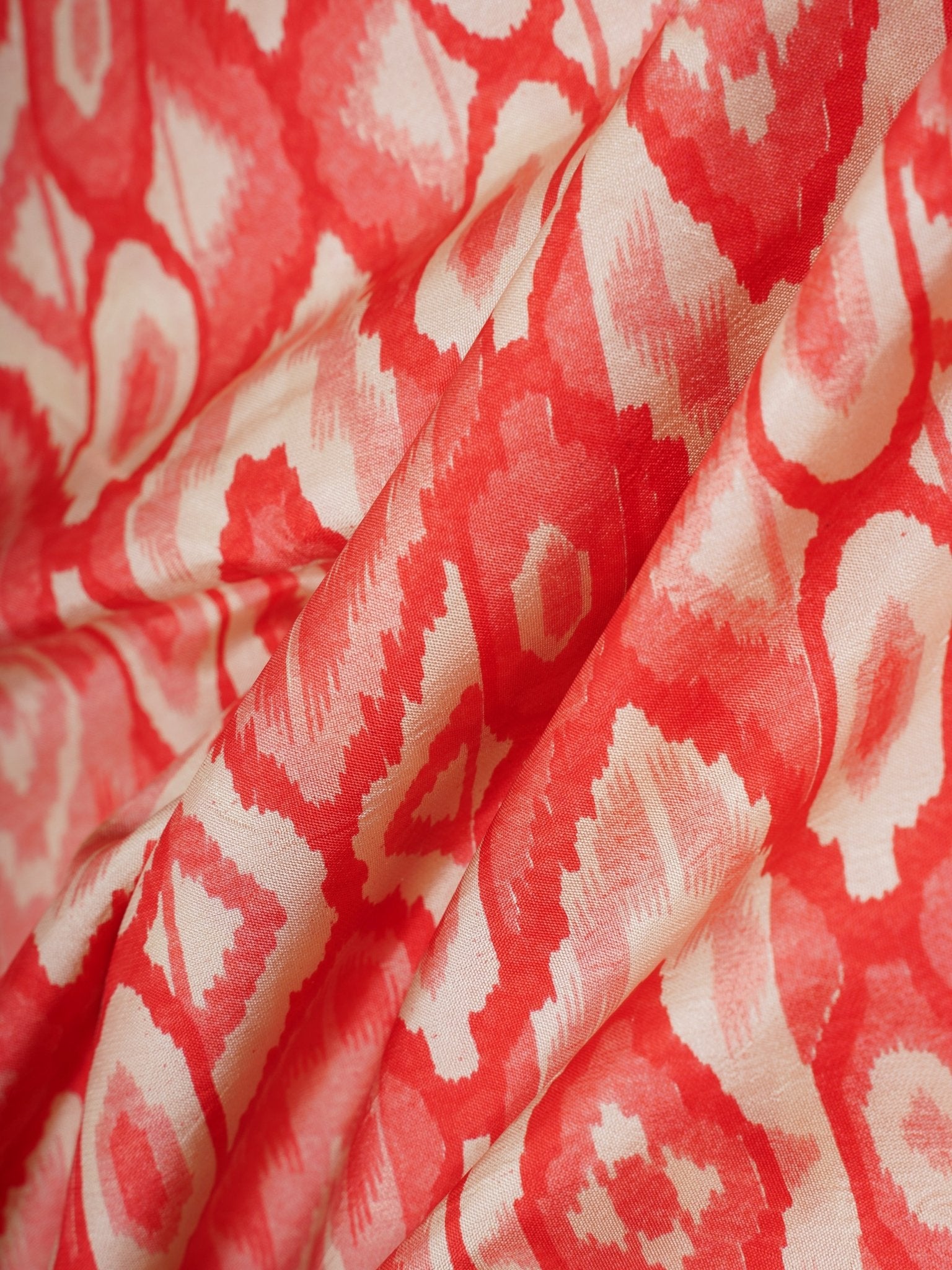 Satin Red Semi Mushru Manoranjitham Weaves - Handloom Store