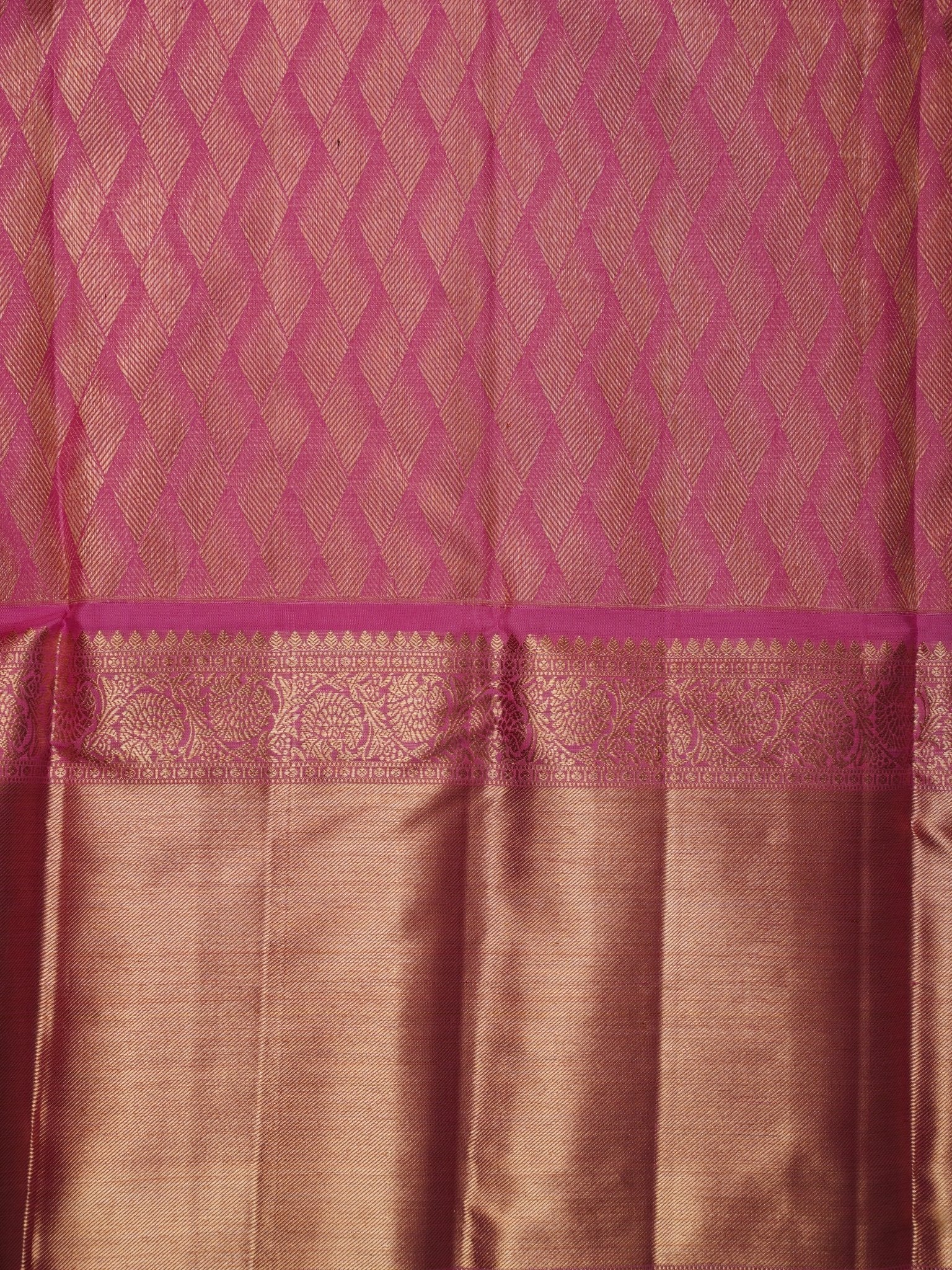 Kanchipuram Silk Pink 100% Pure Silk  Manoranjitham Weaves - Handloom Store