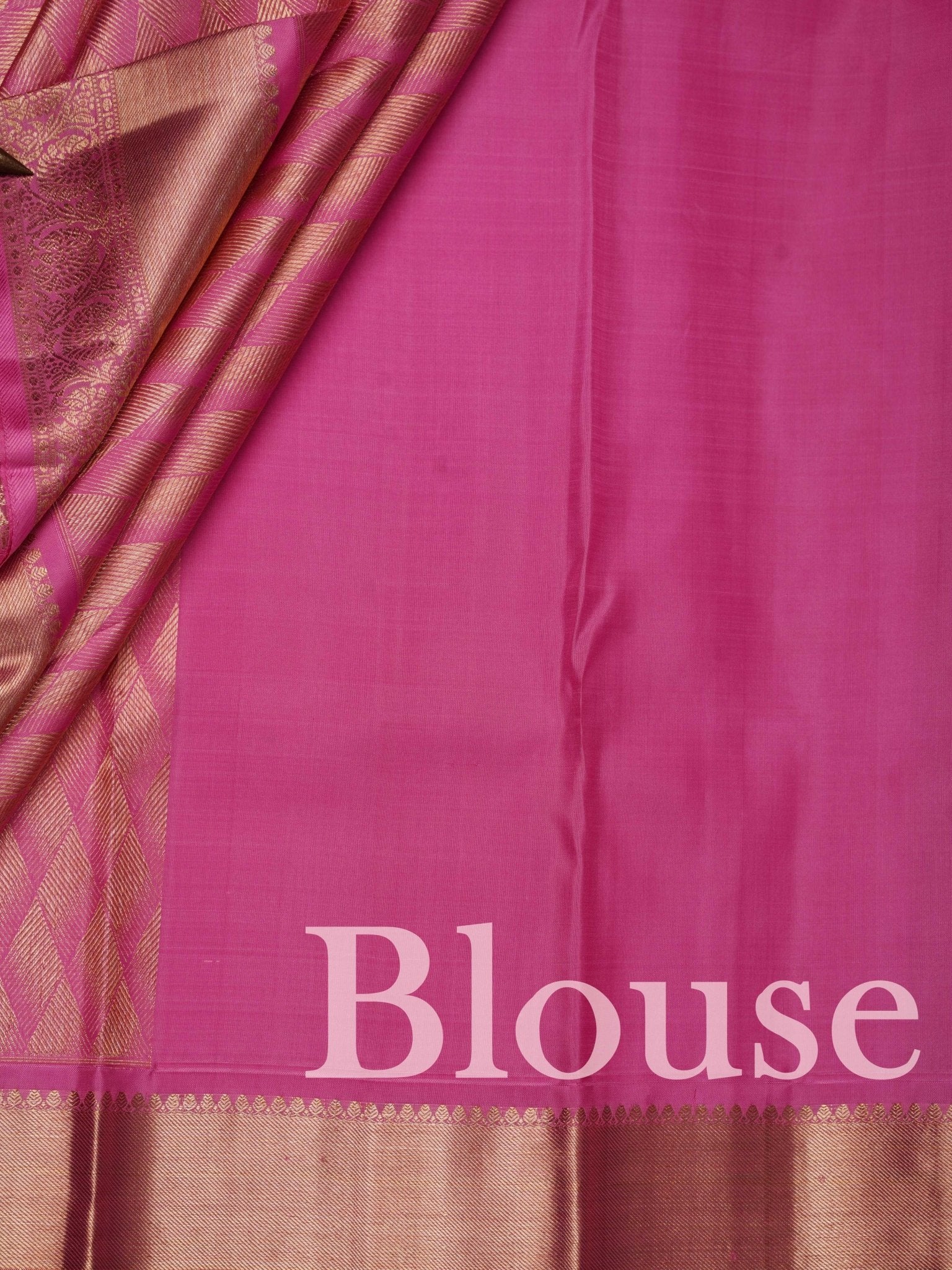 Kanchipuram Silk Pink 100% Pure Silk  Manoranjitham Weaves - Handloom Store