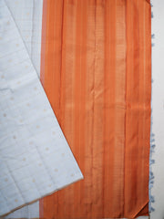 Kanchipuram Silk Ice Blue 100% Pure Silk  Manoranjitham Weaves - Handloom Store