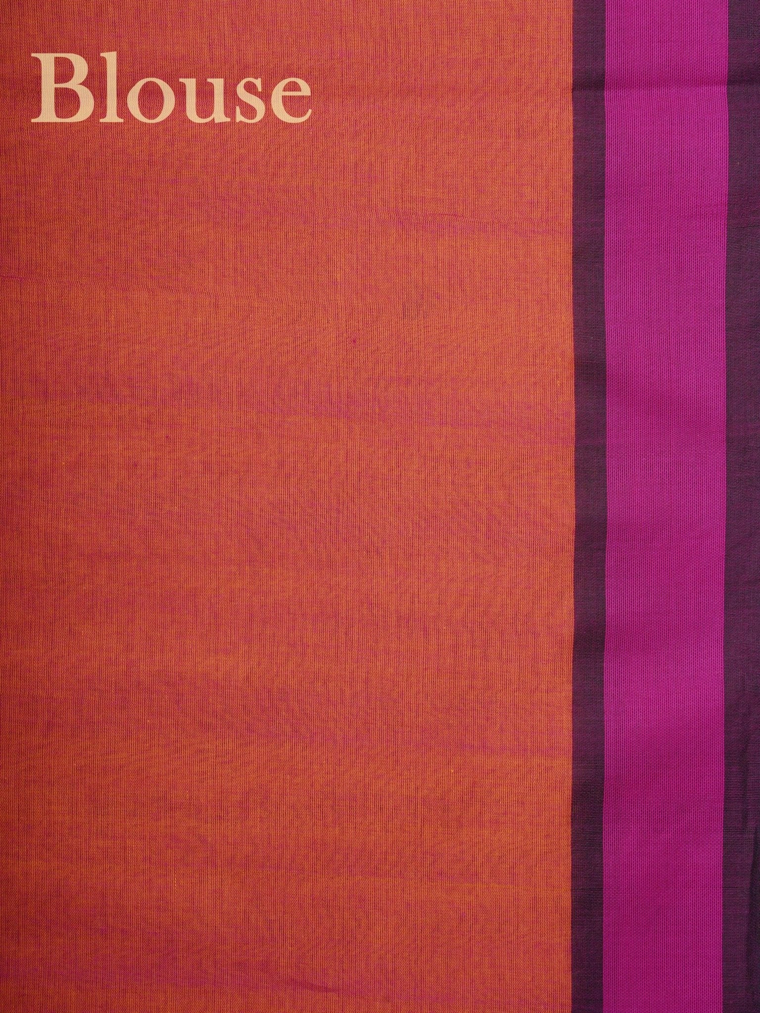Cotton Orange 100% Pure Cotton Manoranjitham Weaves - Handloom Store