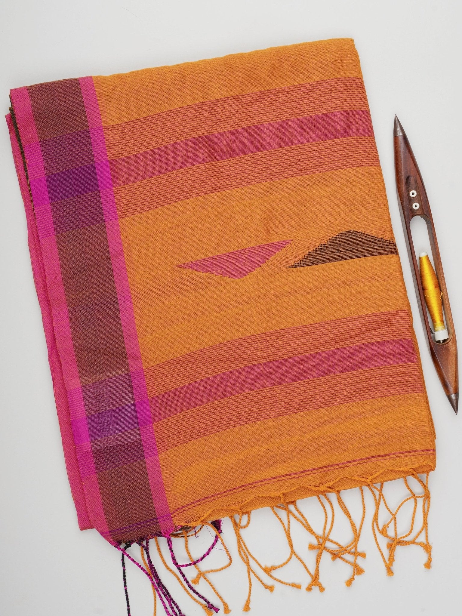 Cotton Orange 100% Pure Cotton Manoranjitham Weaves - Handloom Store