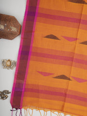 Cotton Orange 100% Pure Cotton Manoranjitham Weaves - Handloom Store