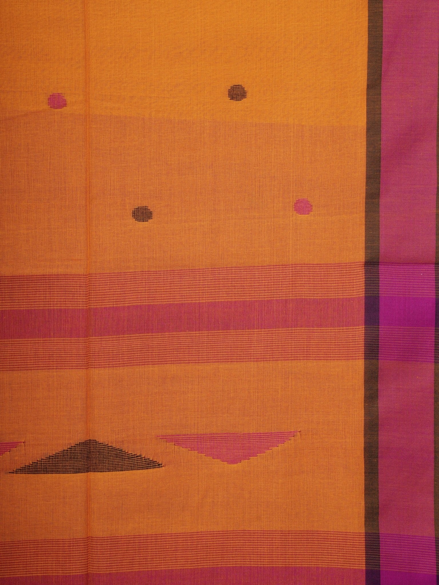 Cotton Orange 100% Pure Cotton Manoranjitham Weaves - Handloom Store