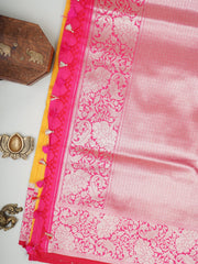 Katan Yellow Katan Semi Silk Manoranjitham Weaves - Handloom Store