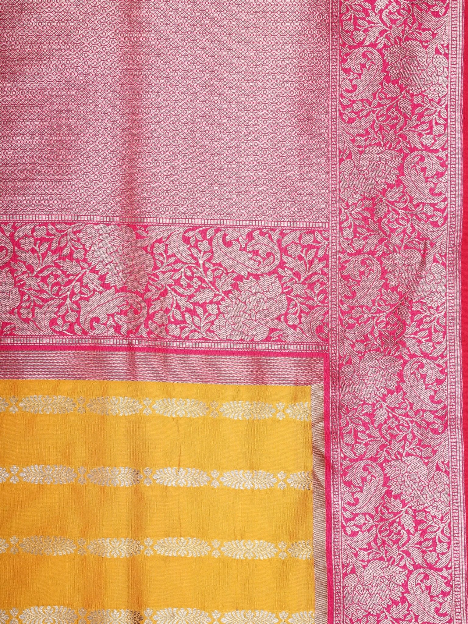 Katan Yellow Katan Semi Silk Manoranjitham Weaves - Handloom Store