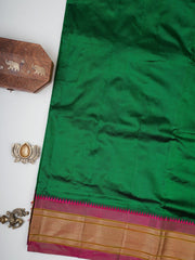 Narayanpet Bottle Green 100% Pure Silk  Manoranjitham Weaves - Handloom Store