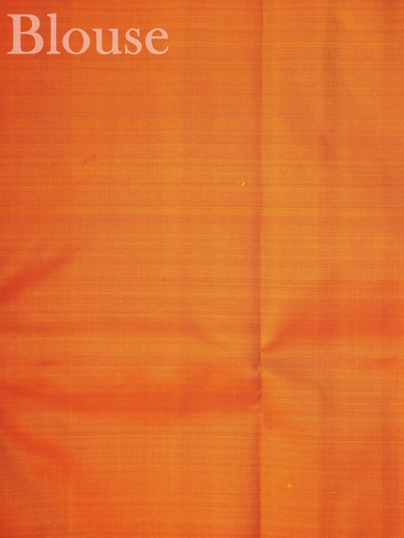 Kanchipuram Silk Orange 100% Pure Silk  - Manoranjitham Weaves - Handloom Store
