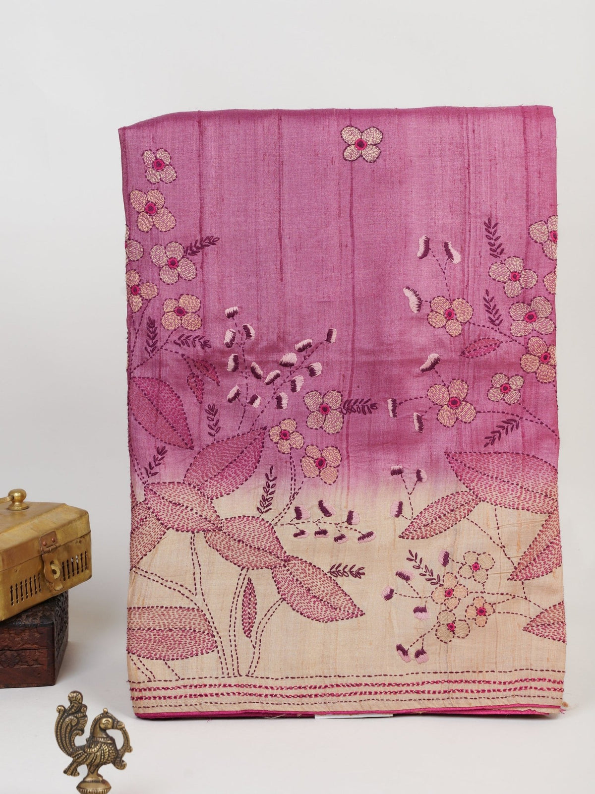 Tussars Magenta 100% Pure Tussar Manoranjitham Weaves - Handloom Store