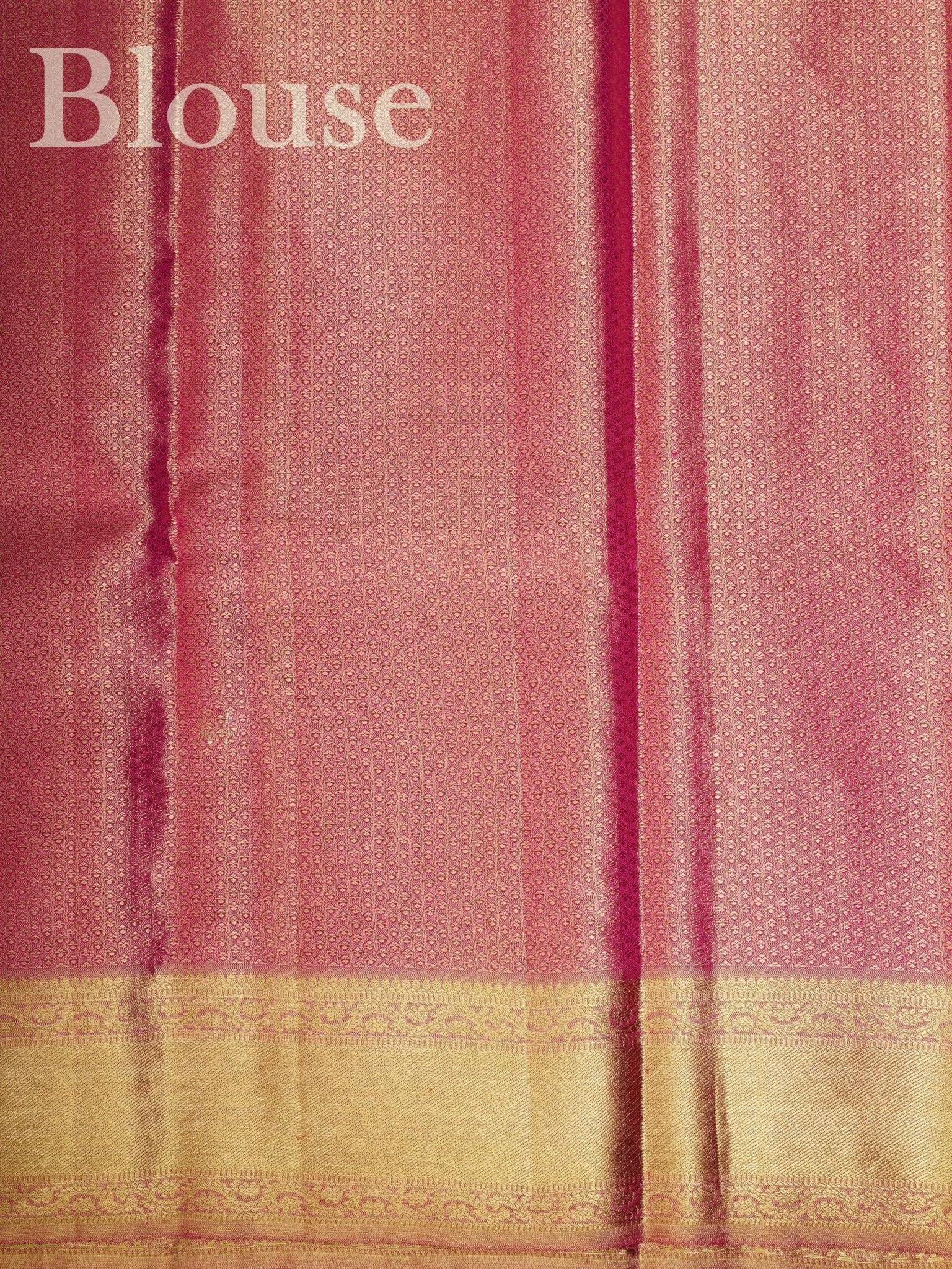 Kanchipuram Silk Ivory 100% Pure Silk  - Manoranjitham Weaves - Handloom Store