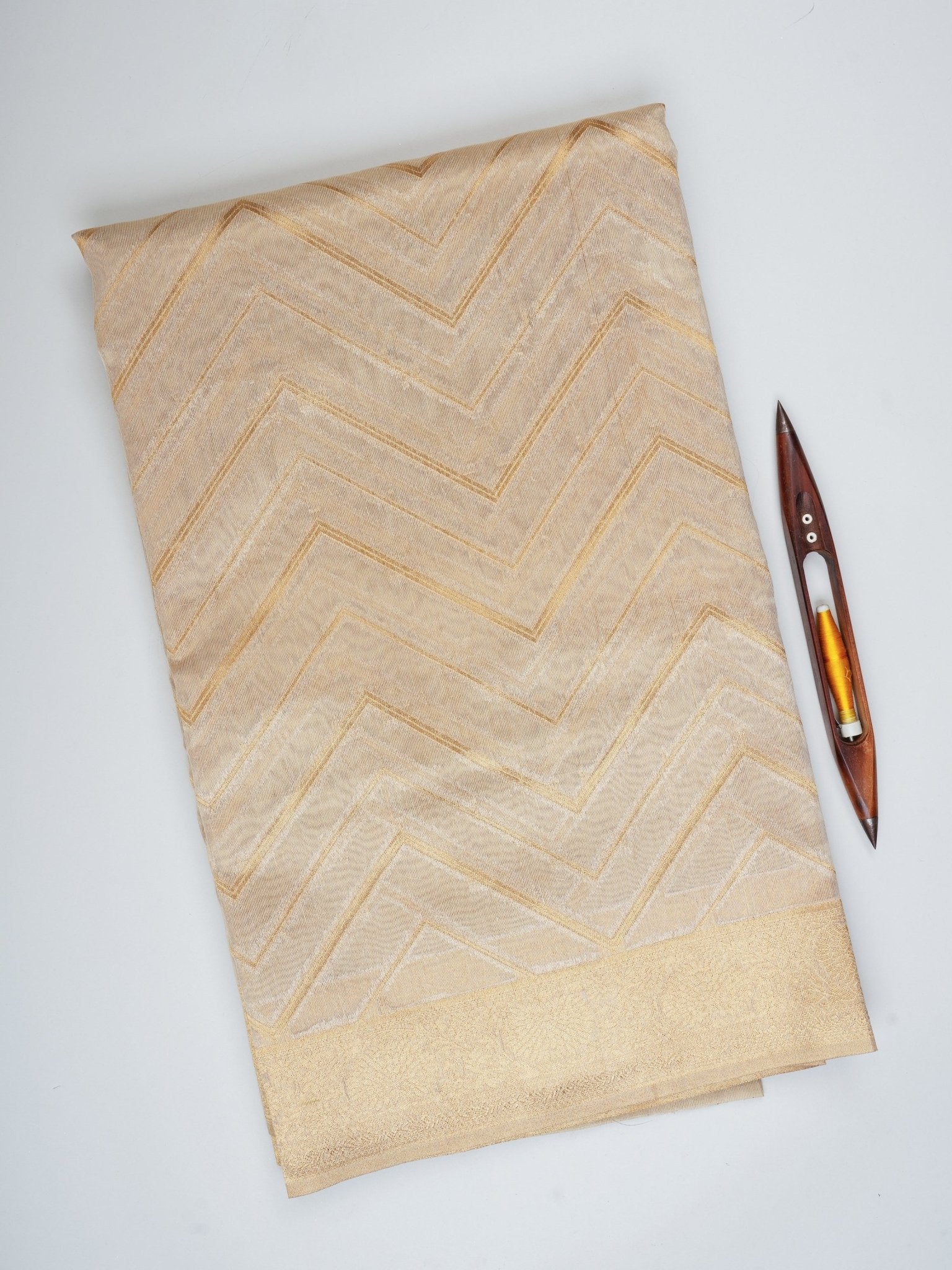 tissue Gold Kora Semi Tissue - Manoranjitham Weaves - Handloom Store