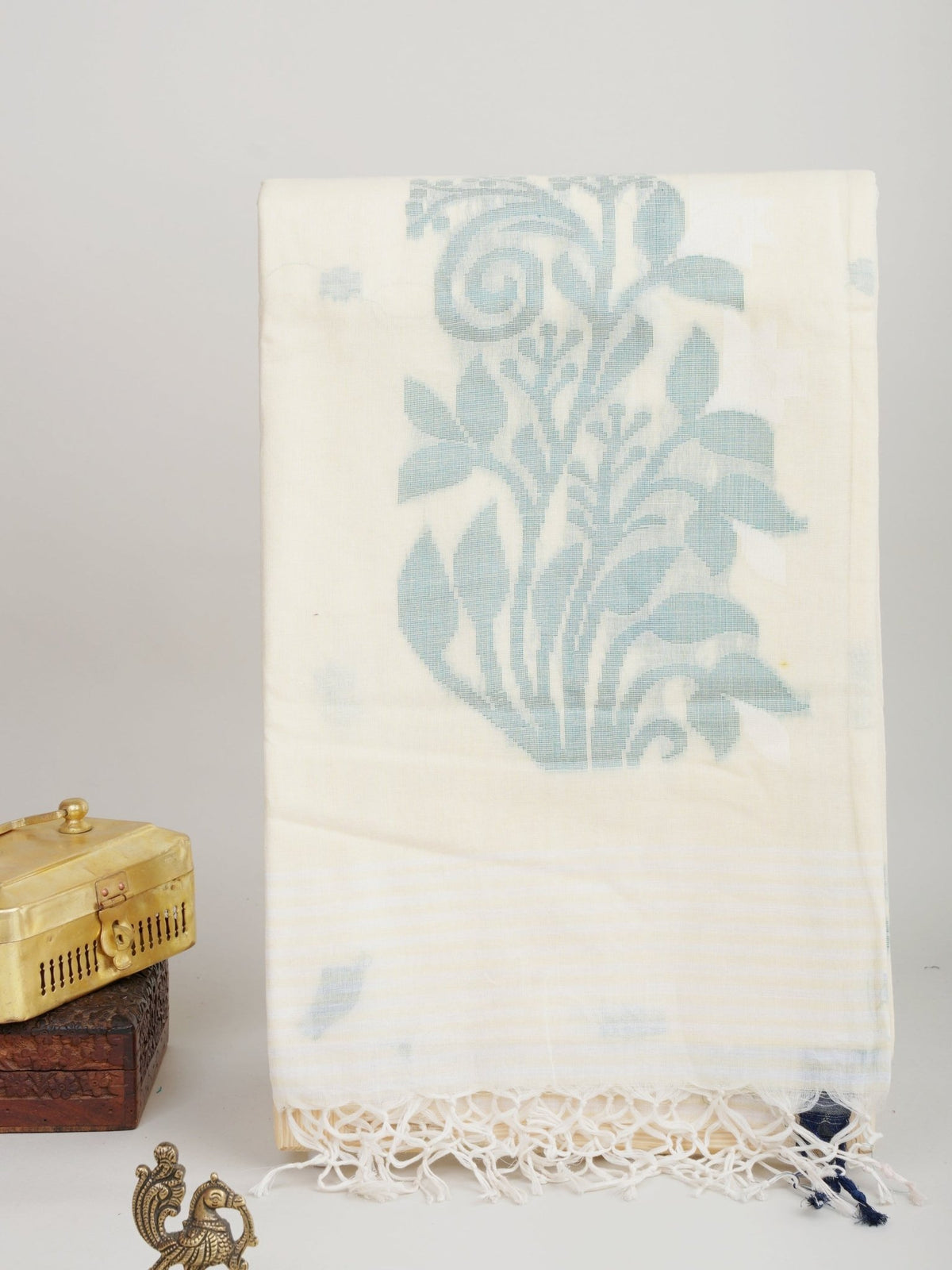 Cotton White 100% Pure Cotton Manoranjitham Weaves - Handloom Store