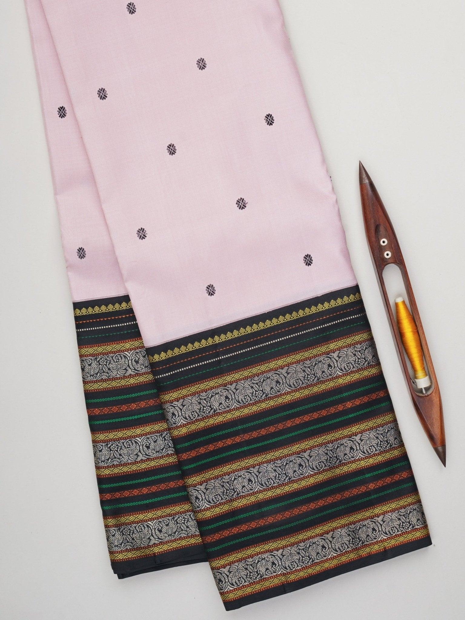 Kanchipuram Silk Dusty Lavendar 100% Pure Silk  Manoranjitham Weaves - Handloom Store