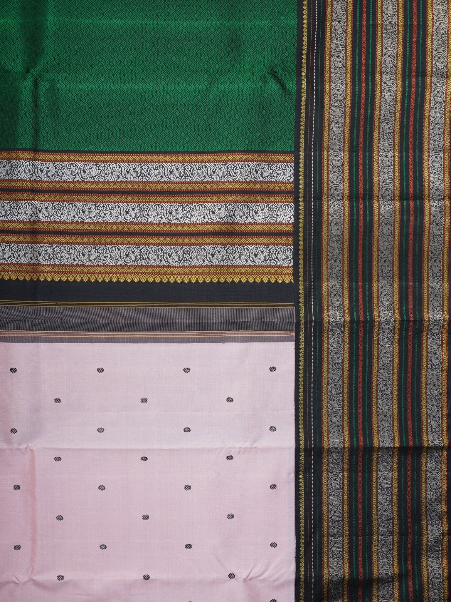 Kanchipuram Silk Dusty Lavendar 100% Pure Silk  Manoranjitham Weaves - Handloom Store