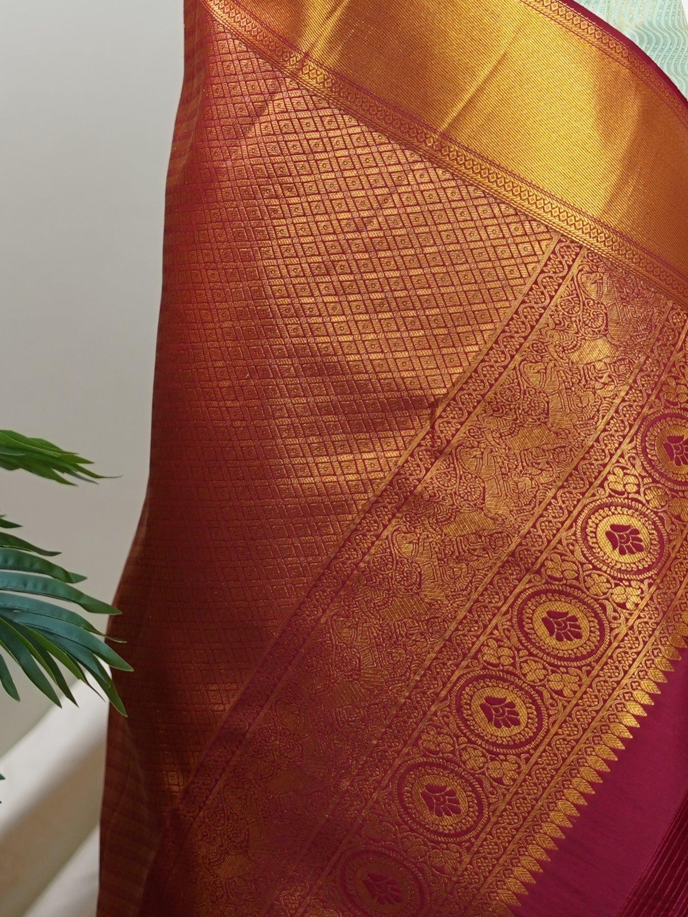 Kanchipuram Silk  100% Pure Silk  - Manoranjitham Weaves - Handloom Store