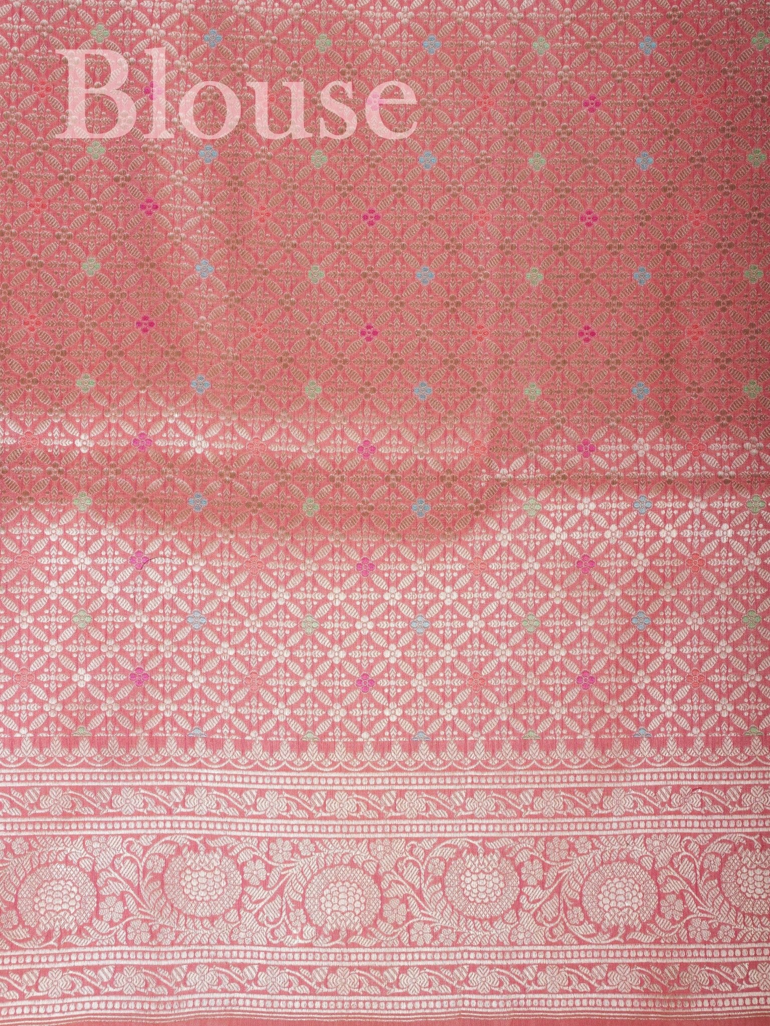 Katan Light Pink 100% Pure Katan Silk Manoranjitham Weaves - Handloom Store