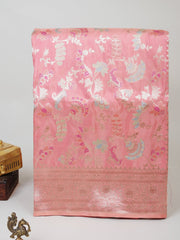 Katan Light Pink 100% Pure Katan Silk Manoranjitham Weaves - Handloom Store