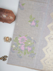 Cotton Grey 100% Pure Cotton Manoranjitham Weaves - Handloom Store