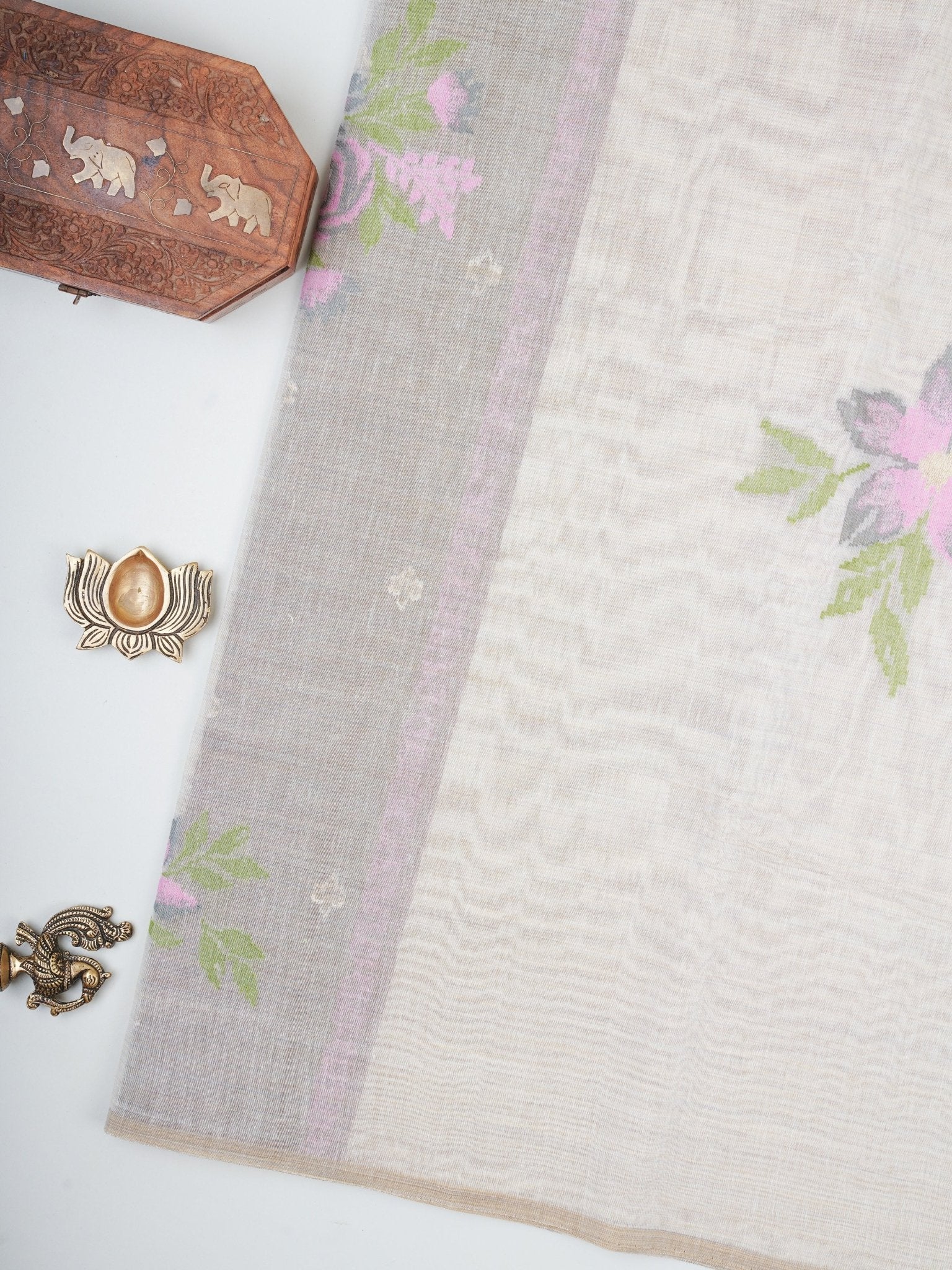 Cotton Grey 100% Pure Cotton Manoranjitham Weaves - Handloom Store
