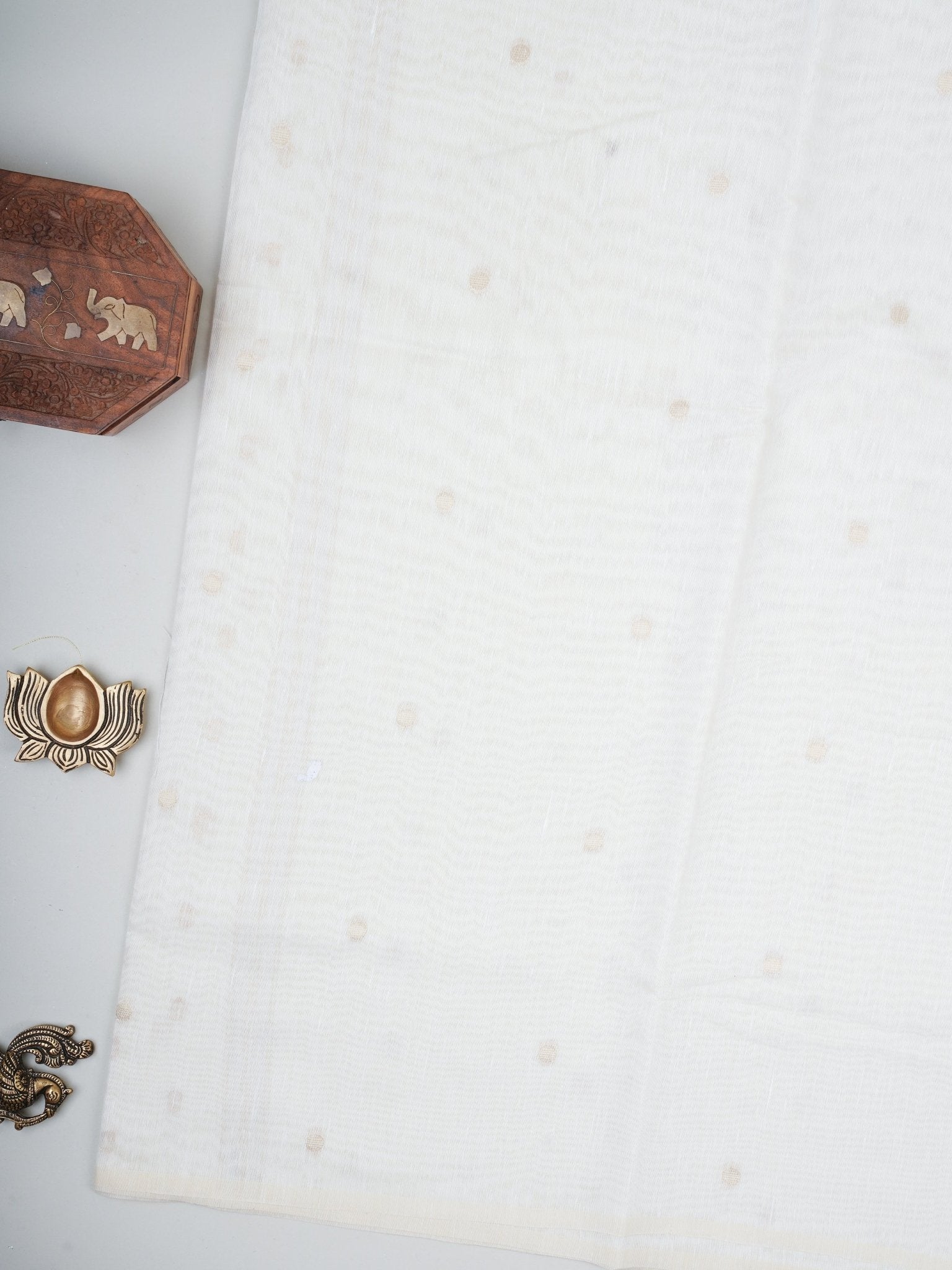 Cotton Cream Linen Cotton Manoranjitham Weaves - Handloom Store