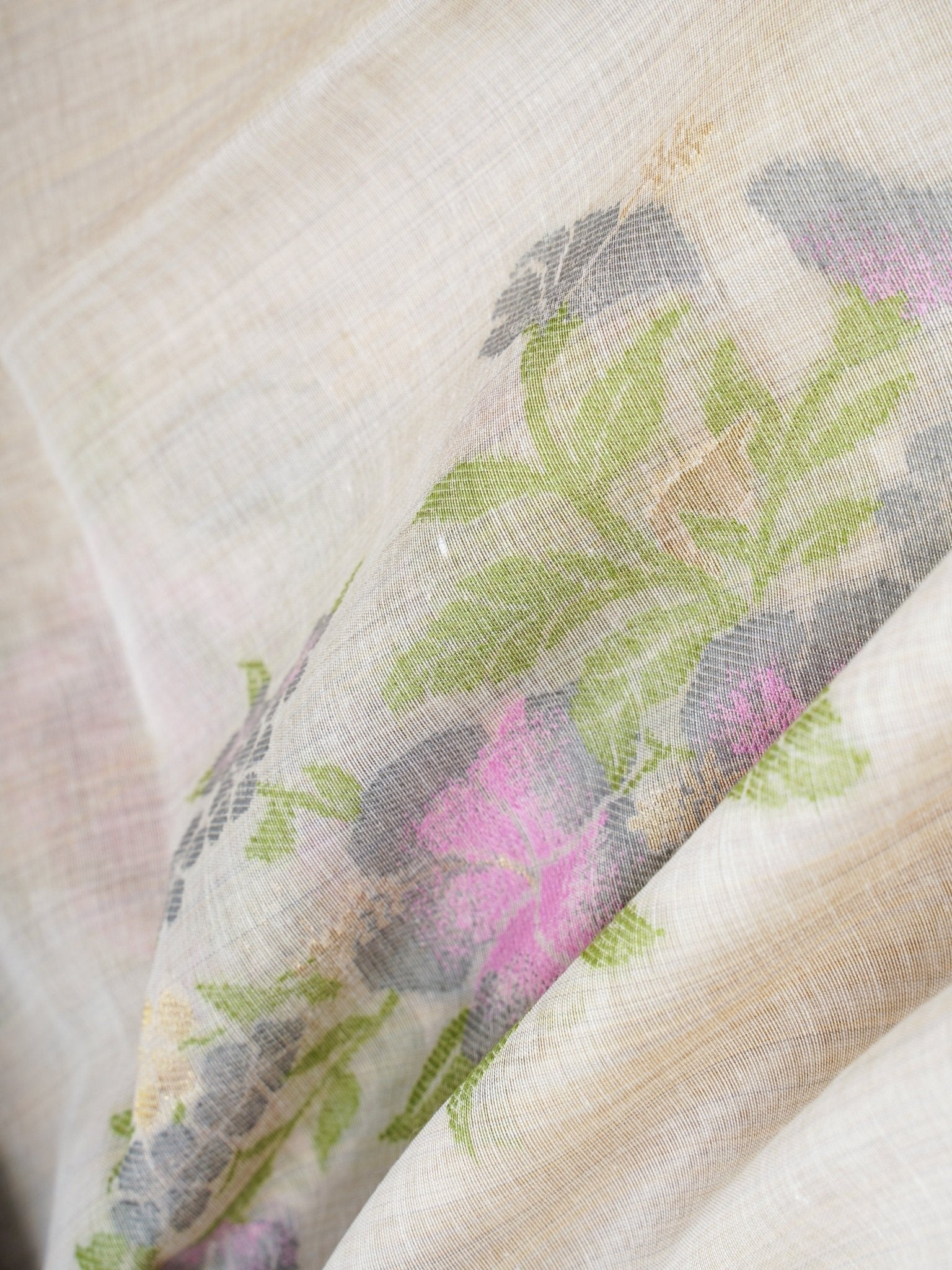 Cotton Grey 100% Pure Cotton Manoranjitham Weaves - Handloom Store