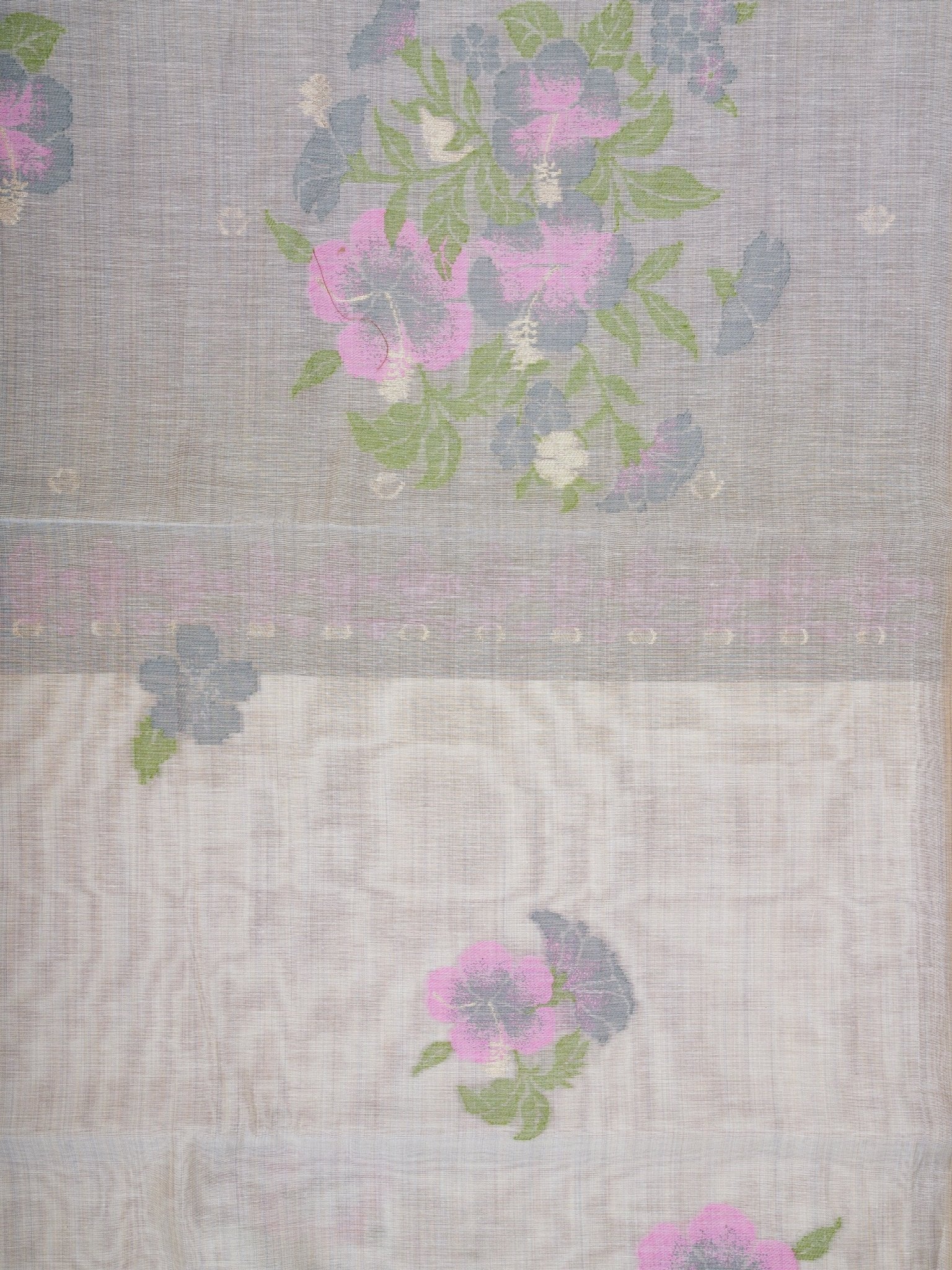 Cotton Grey 100% Pure Cotton Manoranjitham Weaves - Handloom Store