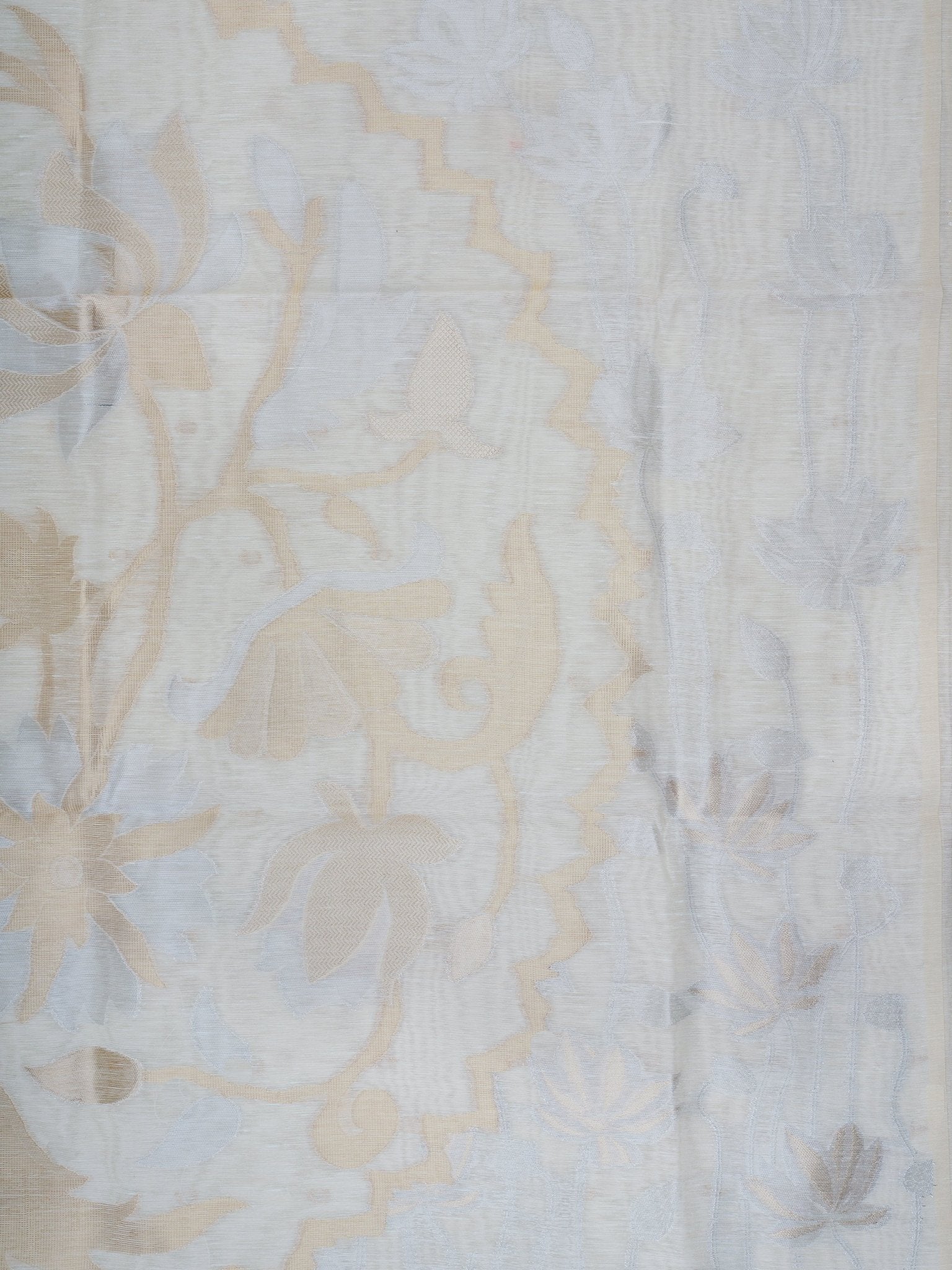 Cotton Cream Linen Cotton Manoranjitham Weaves - Handloom Store