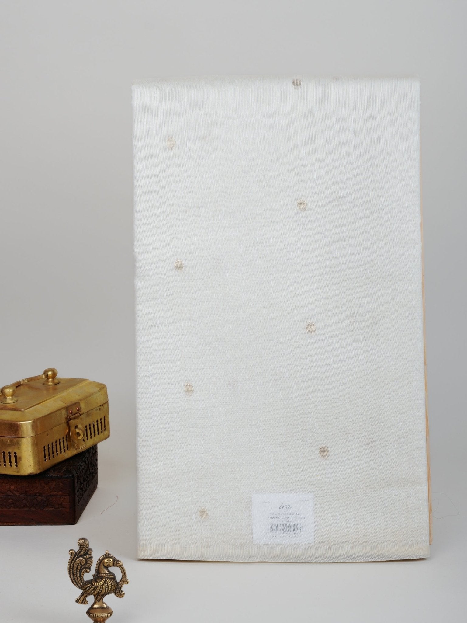 Cotton Cream Linen Cotton Manoranjitham Weaves - Handloom Store