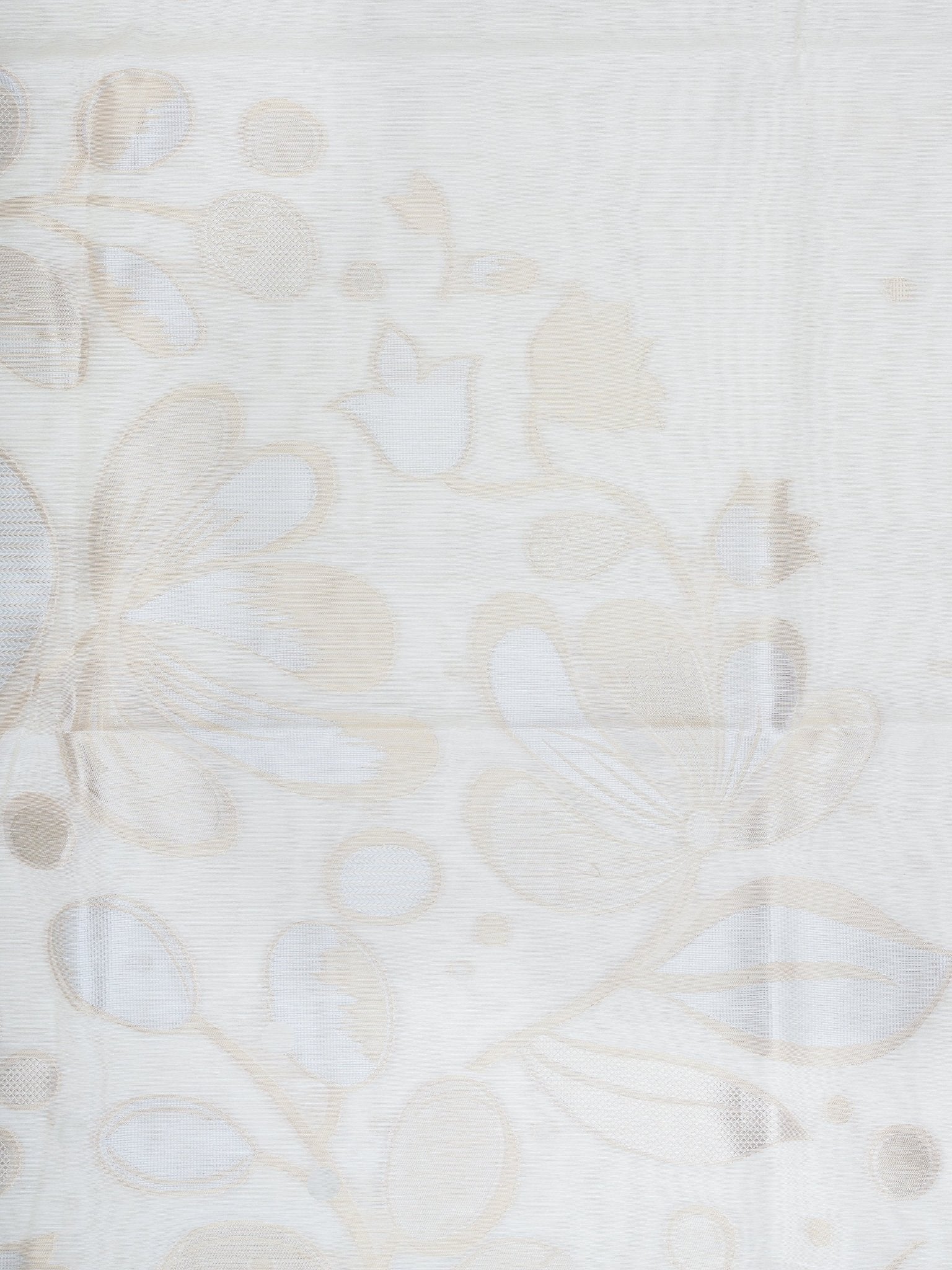 Cotton Cream Linen Cotton Manoranjitham Weaves - Handloom Store