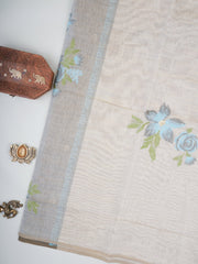 Cotton Grey 100% Pure Cotton Manoranjitham Weaves - Handloom Store