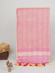 Linen Pink  100% Pure Linen Manoranjitham Weaves - Handloom Store