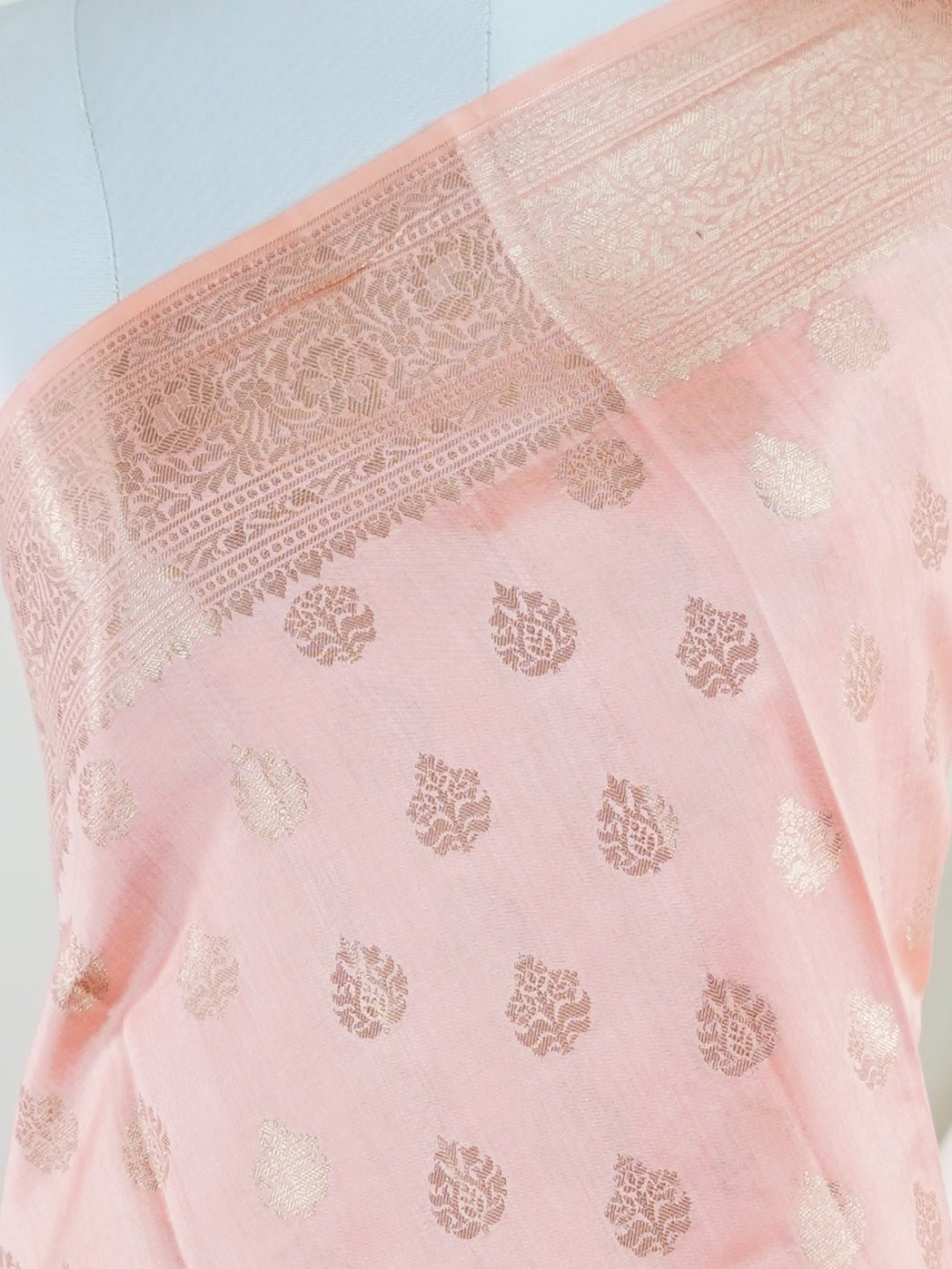 Chiniya Silk Oange 100% Pure Chiniya Silk  - Manoranjitham Weaves - Handloom Store
