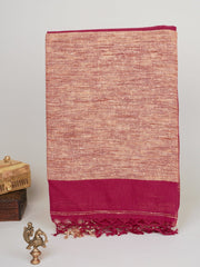 Handspun Cotton Maroon Handpsun Cotton Manoranjitham Weaves - Handloom Store