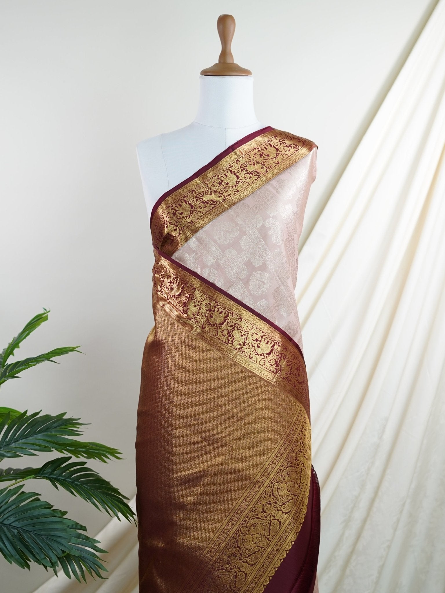 Kanchipuram Silk  100% Pure Silk  - Manoranjitham Weaves - Handloom Store