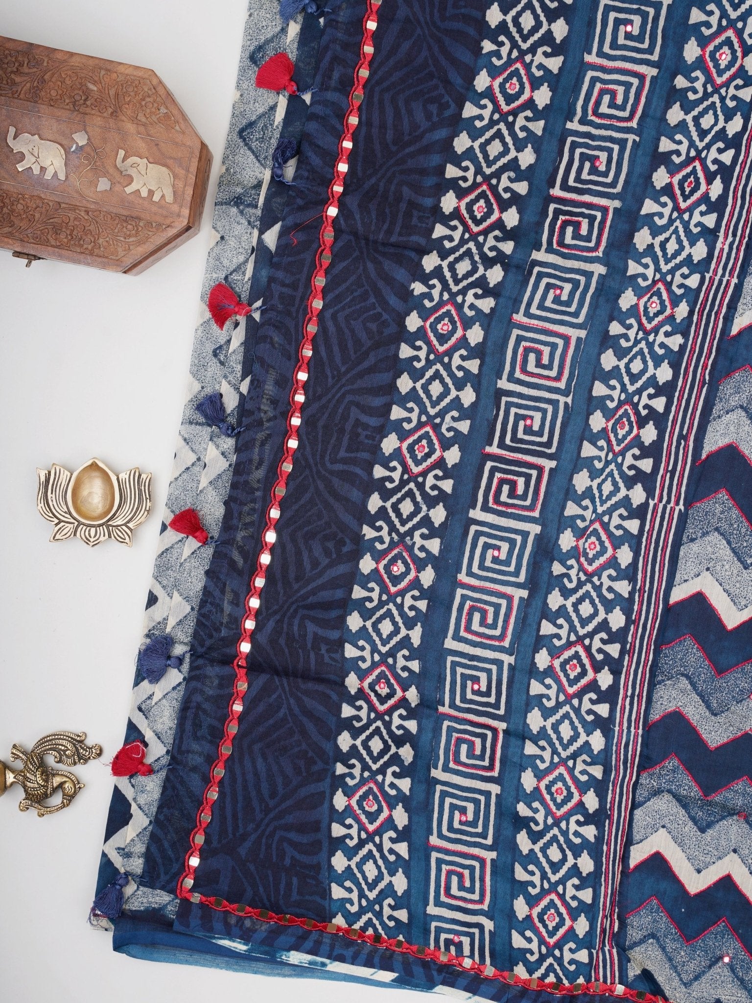 Cotton Blue Cotton - Manoranjitham Weaves - Handloom Store