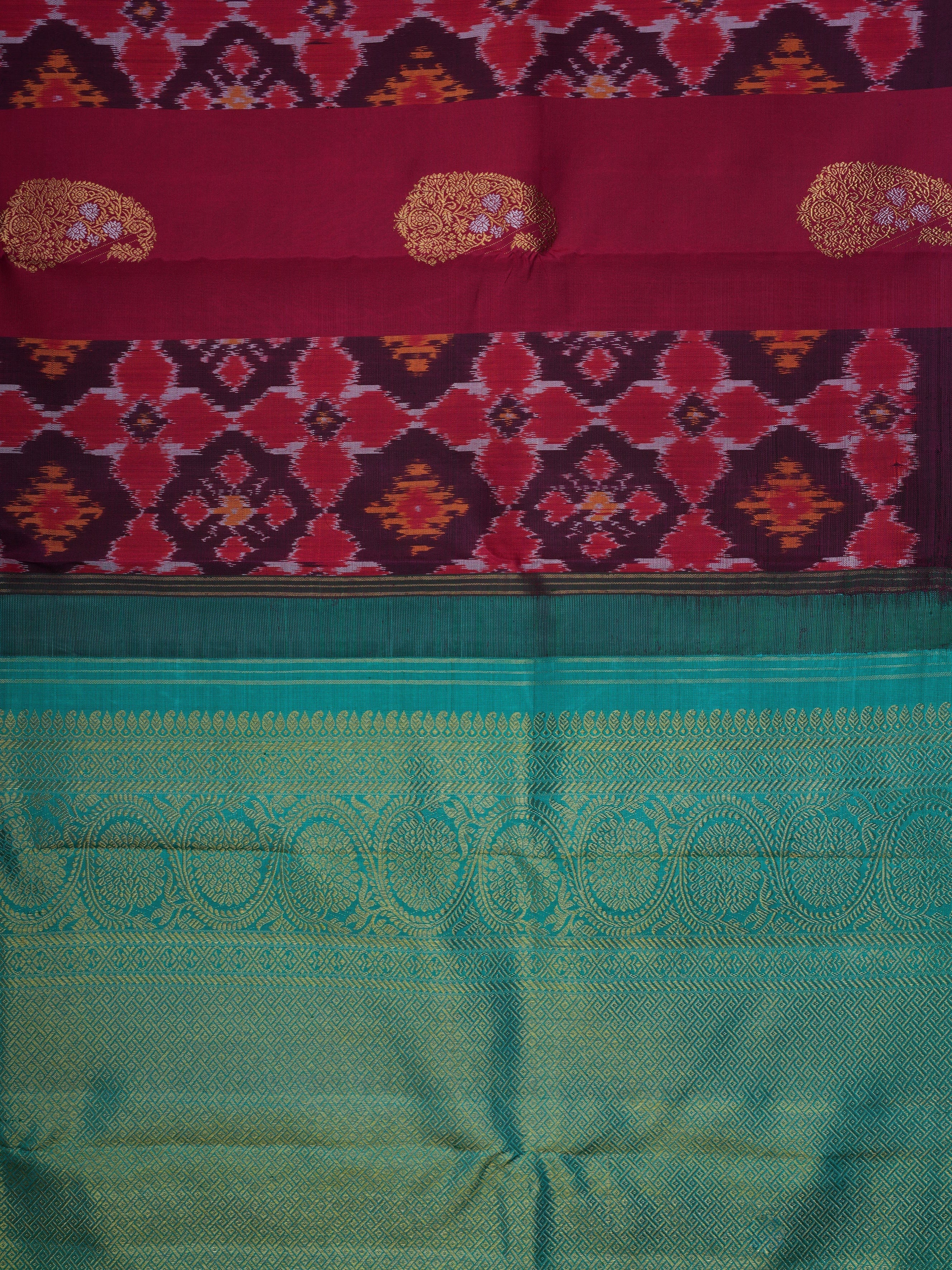 Kanchipuram Silk Pink 100% Pure Silk  - Manoranjitham Weaves - Handloom Store