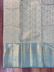 Kanchipuram Silk Teal Green 100% Pure Silk  Manoranjitham Weaves - Handloom Store
