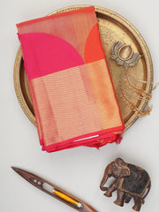 Kanchipuram Silk Red 100% Pure Silk  Manoranjitham Weaves - Handloom Store