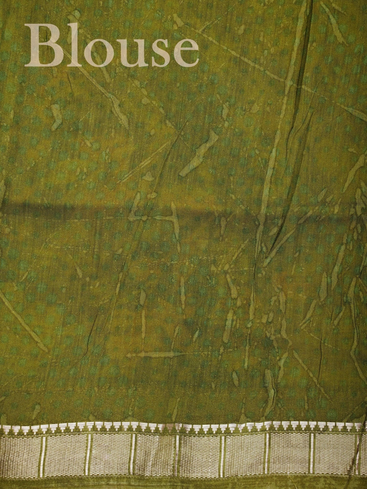 Satin Green  Silk Cotton  Manoranjitham Weaves - Handloom Store