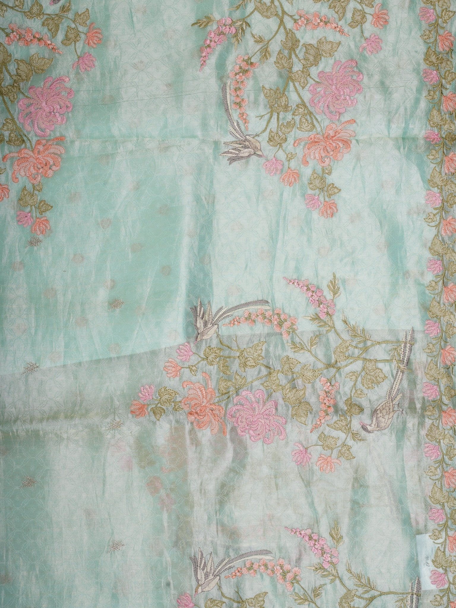 Katan Powder Blue Tissue Manoranjitham Weaves - Handloom Store