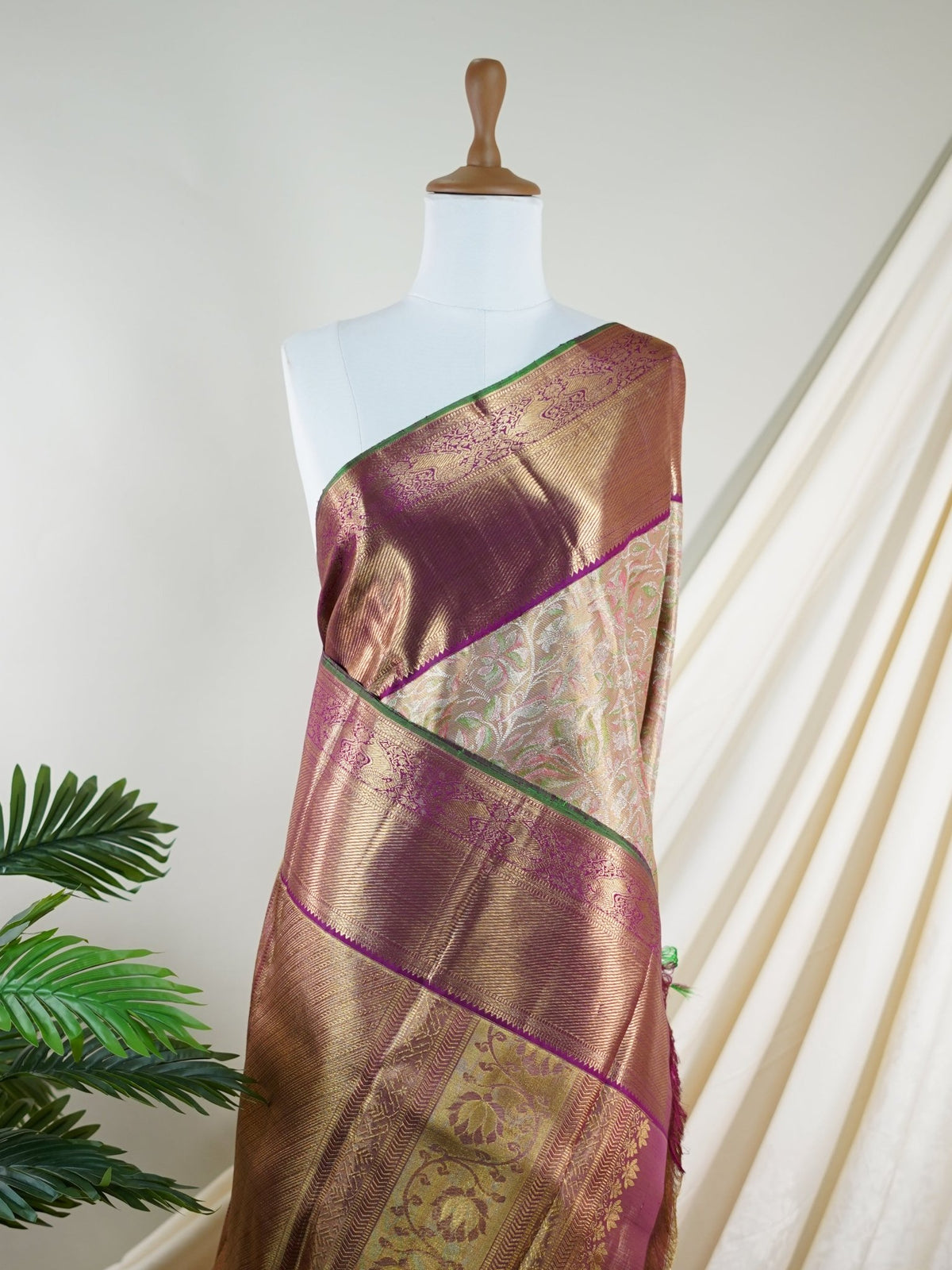 Kanchipuram Silk Sand Stone 100% Pure Silk  - Manoranjitham Weaves - Handloom Store