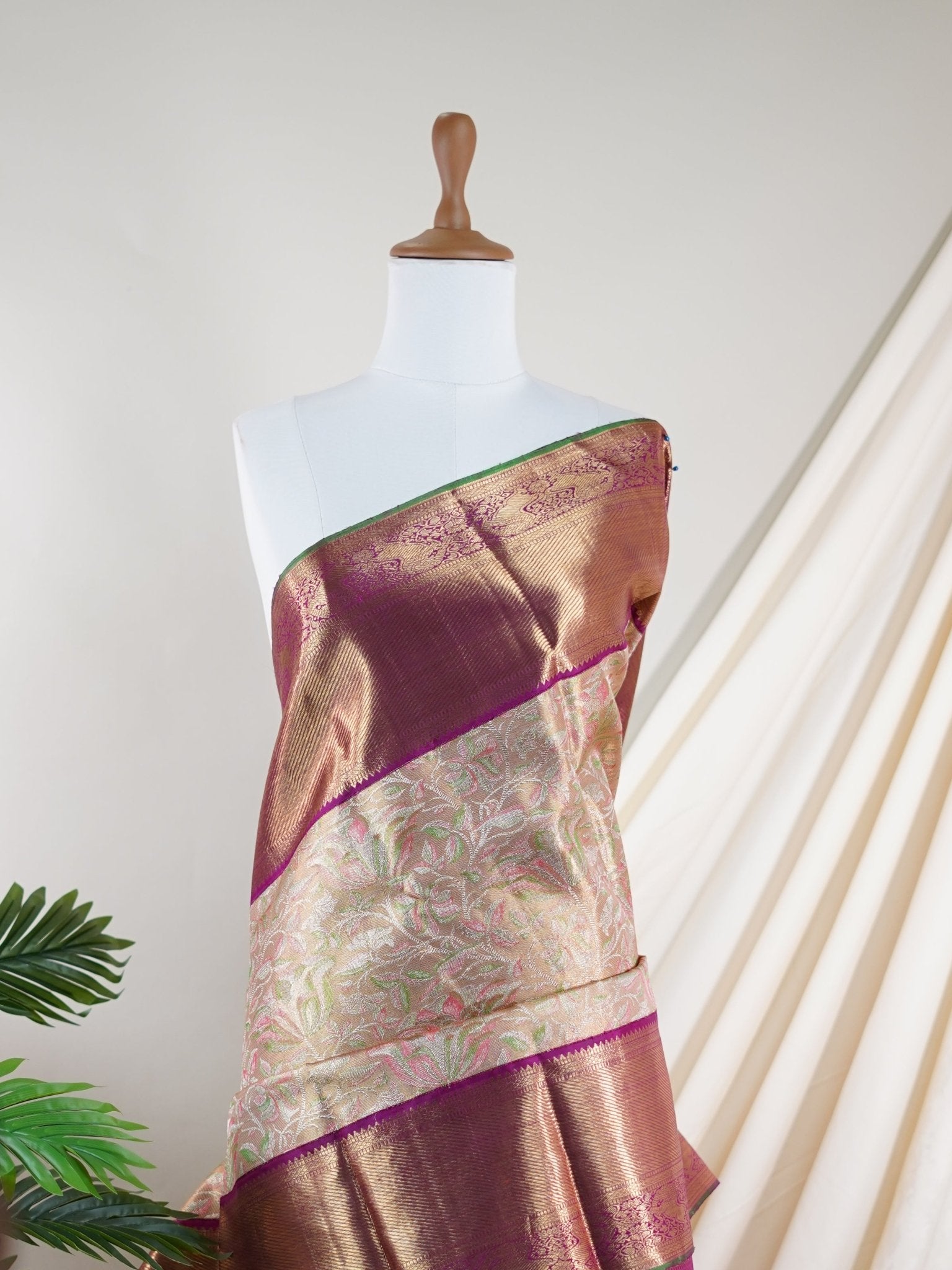 Kanchipuram Silk Sand Stone 100% Pure Silk  - Manoranjitham Weaves - Handloom Store